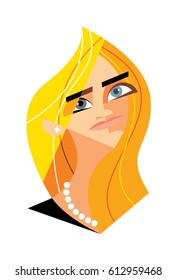Portrait of a girl on a white background