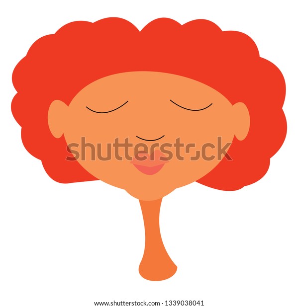 Portrait Girl Short Orange Curly Hair Stock Vector Royalty Free