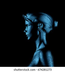 Portrait of a girl. side view. Vector image