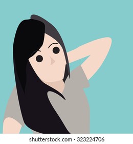 portrait girl vector
