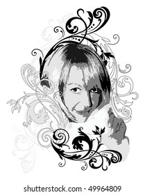  portrait of the girl. Vector illustration