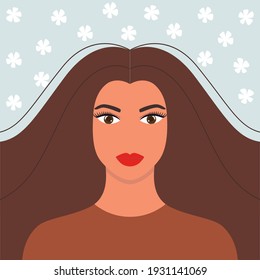 Portrait of a girl. Vector illustration. Avatar.