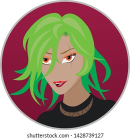 
portrait of a girl in vector style