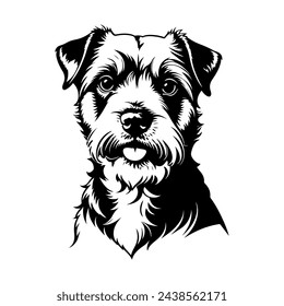 Portrait of a Glen of Imaal Terrier Dog Vector isolated on white background, Dog Silhouettes svg