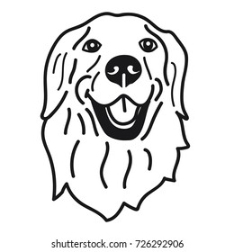 portrait of golden Retriever Dog Breed on White Background,Vector illustration