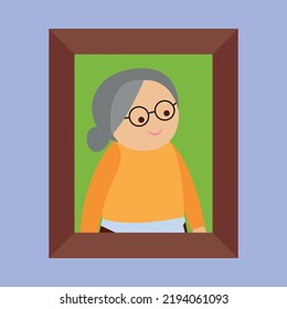 portrait of a grandmother in a photo frame