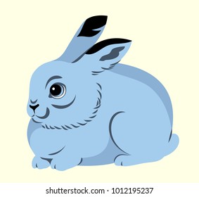 Portrait of a gray little rabbit