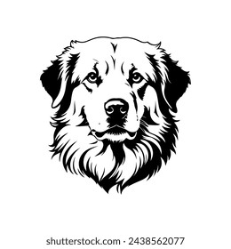 Portrait of a Great Pyrenees Dog Vector isolated on white background, Dog Silhouettes. svg