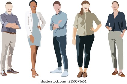 Portrait of a group of confident business people working together in a modern office