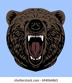 Portrait of a growling bear