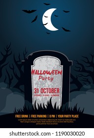 Portrait Halloween Party Web Banner template.