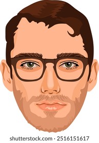 Retrato de un guapo hombre europeo en gafas. Joven confiado. Avatar de perfil de red social. Concepto de individualidad.