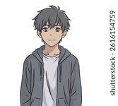 Portrait of a handsome man wearing a jacket. Confident young man. Happy smiling male student. Social network profile avatar. Contemporary flat design