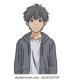 Portrait of a handsome man wearing a jacket. Confident young man. Happy smiling male student. Social network profile avatar. Contemporary flat design