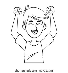 portrait happy boy student character person