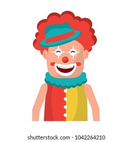 portrait happy clown with makeup and hat