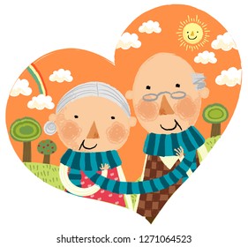 portrait of happy elderly couple