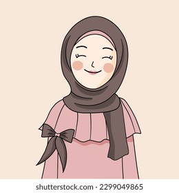 Retrato de feliz hijab, feliz musulmana