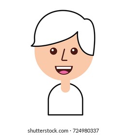 portrait of happy young boy smiling cartoon