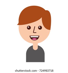portrait of happy young boy smiling cartoon