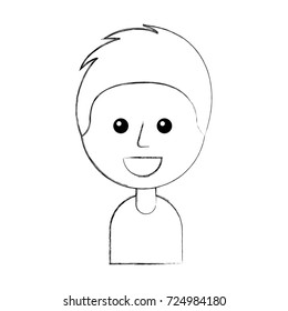 portrait of happy young boy smiling cartoon