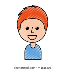 portrait of happy young boy smiling cartoon