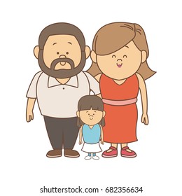 portrait of a happy young family dad daughter and mother