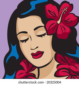 Portrait of a Hawaiian Hula Girl