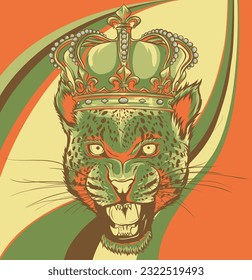 Portrait of a head leopard vector illustration