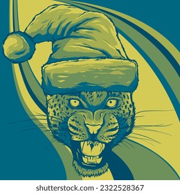 Portrait of a head leopard vector illustration