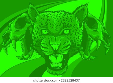 Portrait of a head leopard vector illustration
