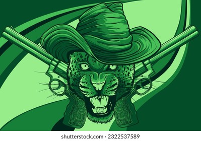 Portrait of a head leopard vector illustration