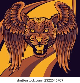Portrait of a head leopard vector illustration