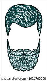 Portrait of a hipster with a beard and mustache, barber shop, fashion 2020