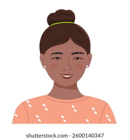 Portrait of a Hispanic woman. Office professions. Vector flat illustration.