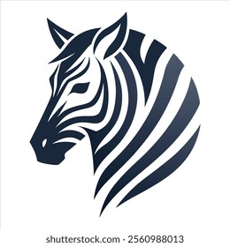 Portrait of horse with a White Blaze on His Face looking forward, isolated vector design
