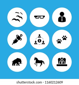 portrait icon. 9 portrait set with boss, africa, smart glasses and dentist vector icons for web and mobile app