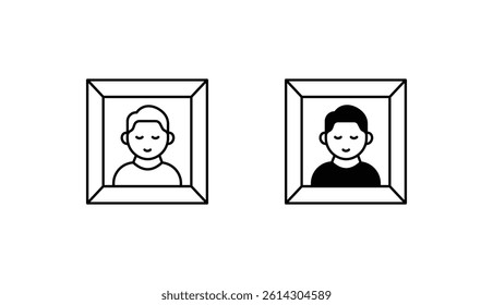 Portrait icon design with white background stock illustration