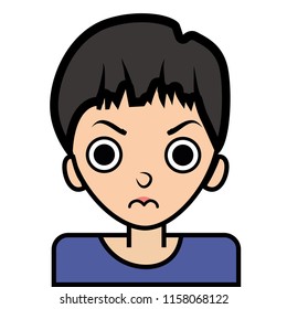 portrait icon, face. on white background, vector.