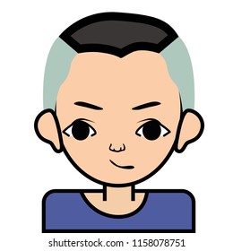 portrait icon, face. on white background, vector.