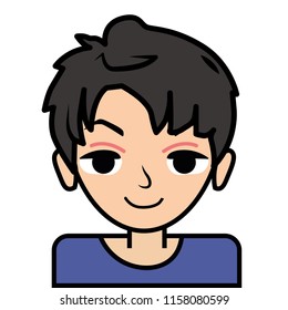 portrait icon, face. on white background, vector.