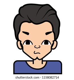 portrait icon, face. on white background, vector.