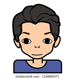 portrait icon, face. on white background, vector.