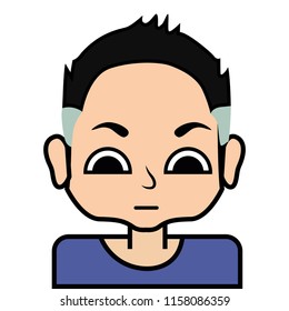 portrait icon, face. on white background, vector.