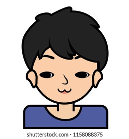 portrait icon, face. on white background, vector.