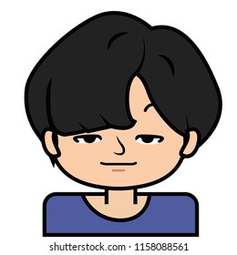 portrait icon, face. on white background, vector.