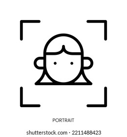 portrait icon. Line Art Style Design Isolated On White Background