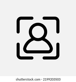 Portrait icon in line style about camera, use for website mobile app presentation
