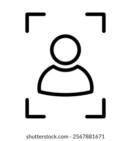 Portrait Icon Lineal Style Vector Illustration