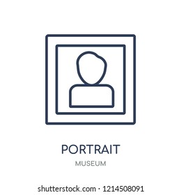 Portrait icon. Portrait linear symbol design from Museum collection. Simple outline element vector illustration on white background.